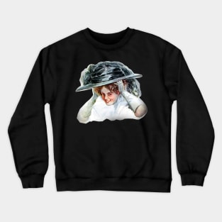 Vintage lady with chic hat, a noble and elegant period girl Crewneck Sweatshirt